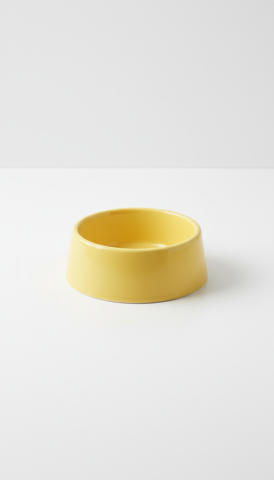 Ceramic Dog Bowl in Sunny Yellow