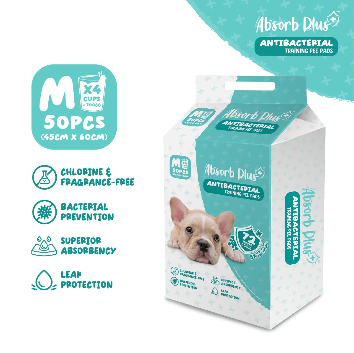 Absorb Plus Antibacterial Pee Pad Sheets