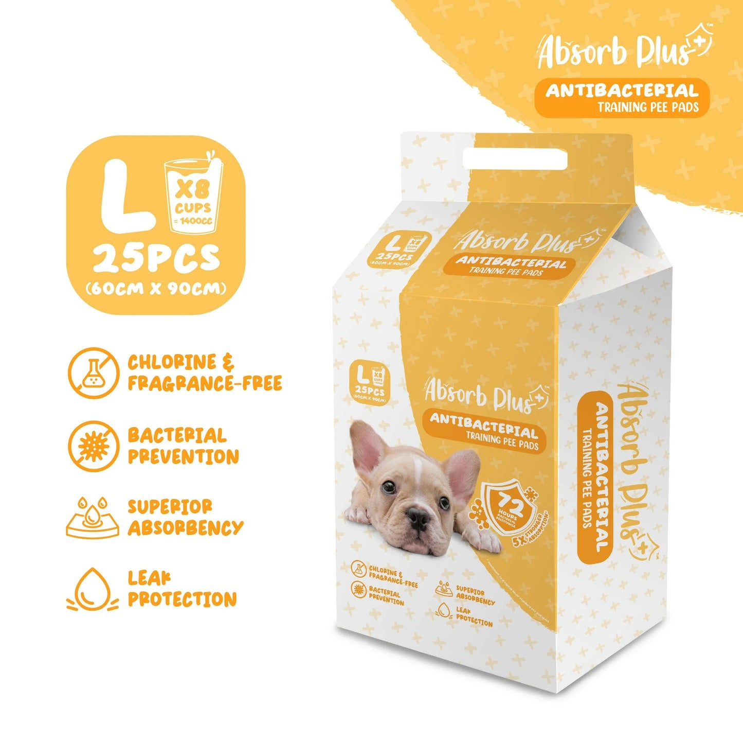 Absorb Plus Antibacterial Pee Pad Sheets