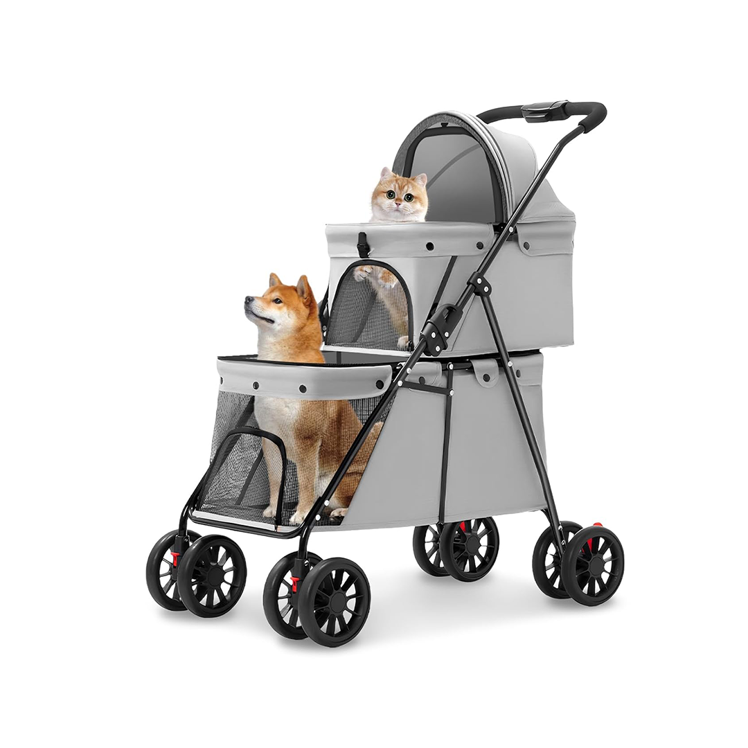 Double Pet Stroller for Medium Small Dogs and Cats