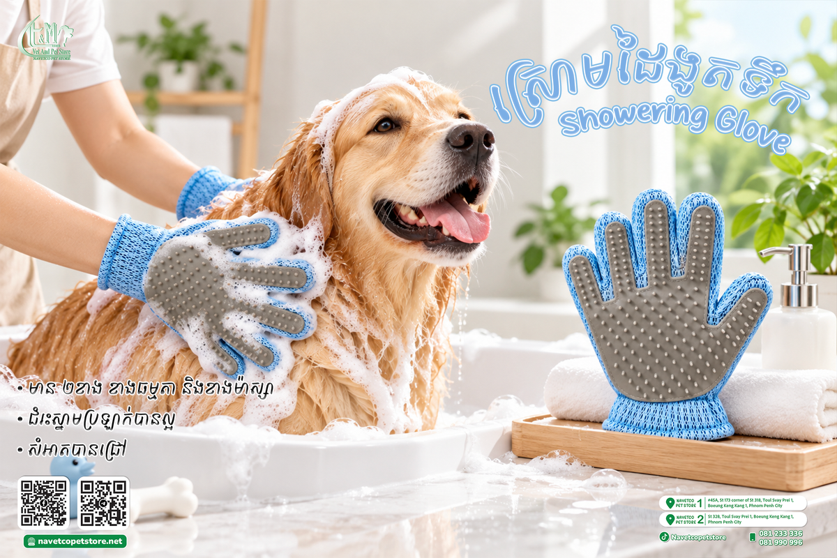 Pet Comb and Brush Showering Glove